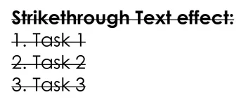 Example of the strikethrough text effect on Google Docs