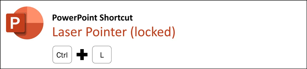 To lock the laser pointer using your keyboard in slide show mode, hit control plus L on your keyboard.