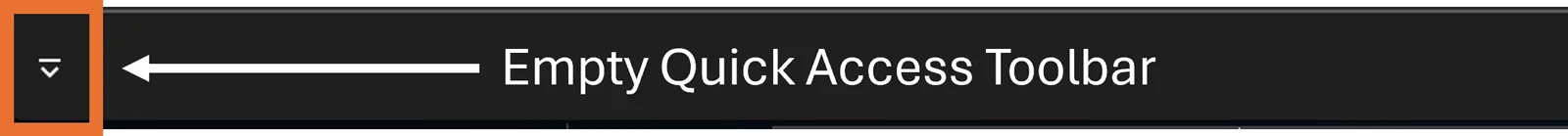 A Quick Access Toolbar with no commands on it only shows the Customize Quick Access toolbar button, but does not display keyboard shortcuts.